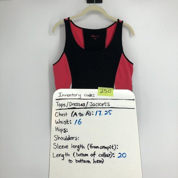 Reitman's Black, Red & White Round neck Athletic Muscle Tank Top size M Petite - Picture 11 of 12